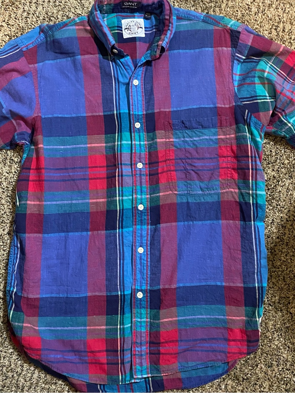 Gant Multicolor Plaid Short-Sleeve Button-Down Shirt